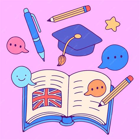 Free Vector | English book illustration design