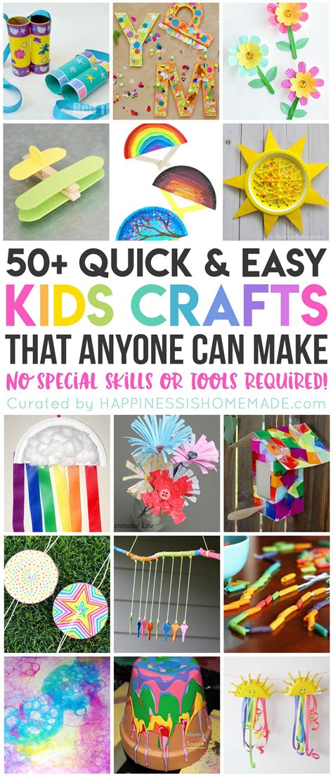 50+ Quick & Easy Kids Crafts - Happiness is Homemade