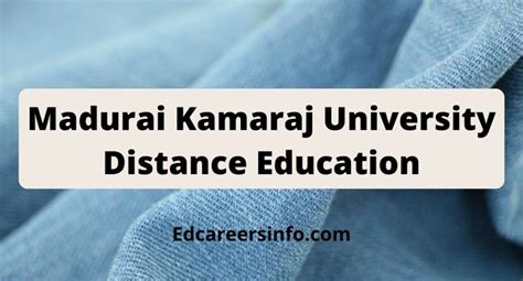 Madurai Kamaraj University Distance Education Admission 2023-24 | MKU