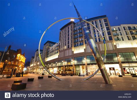 Alliance Sculpture by Metais, St. David's Shopping Centre, Cardiff, South Wales, Wales, United ...