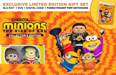 Minions: The Rise of Gru Blu-ray DVD Digital Copy + Funko Pop Keychain ...