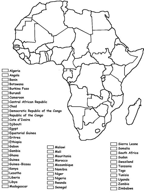 11 Mapas da África para Colorir e Imprimir - Online Cursos Gratuitos