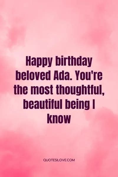 Happy Birthday Ada Quotes and Wishes - Quotes I Love