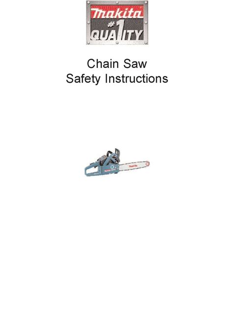 MAKITA CHAIN SAW SAFETY INSTRUCTIONS Pdf Download | ManualsLib