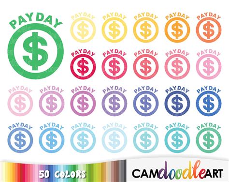 50 Payday Clipart,money Clipart,payday Sticker,payday Reminder,colorful ...