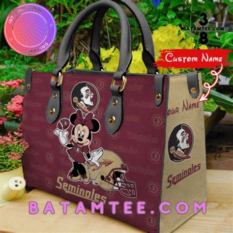 Personalized Florida State Seminoles Minnie Mouse Women Leather Hand ...