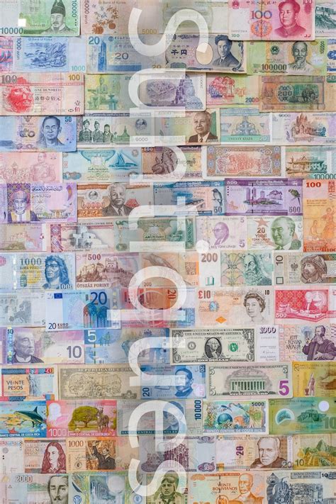 Foreign Currency Collage of Paper Money From Around the World digital ...