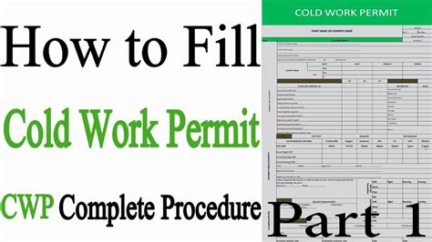 Cold Work Permit | How to Fill Cold Work Permit in Construction Field ...