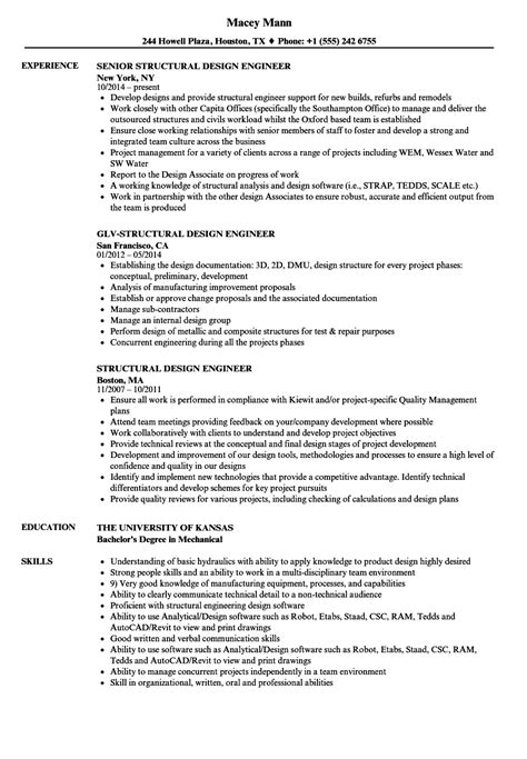 Sample Resume Of Structural Design Engineer