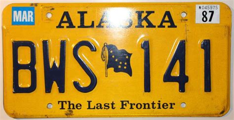 1987 Alaska USA Automobile Car License Plate BWS-141 Big Dipper Flag ...