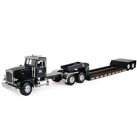 ERTL Big Farm Peterbilt Model 367 Semi Vehicle/Truck w/ Lowboy Trailer Toy Black 36881466178 | eBay