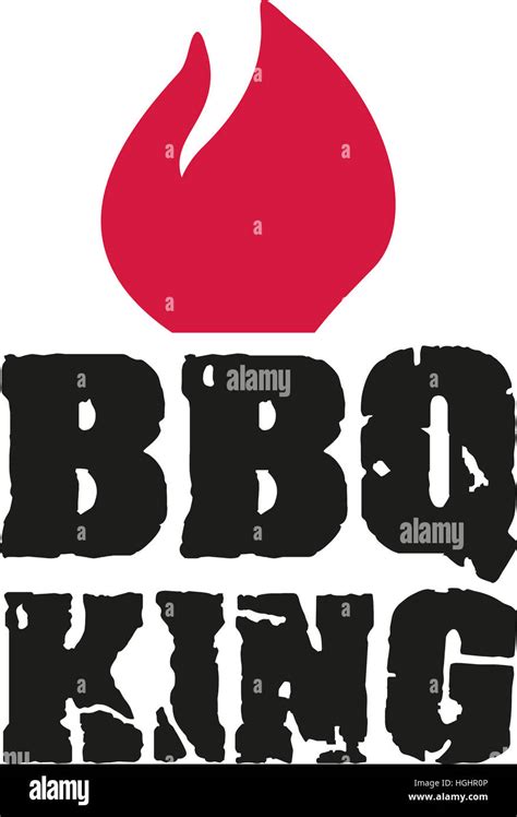 BBQ King cracked font with flame Stock Photo - Alamy