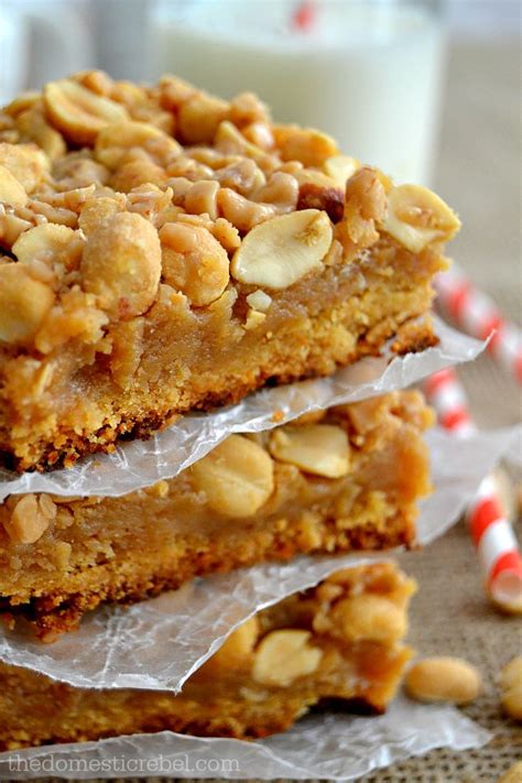 Chewy Peanut Brittle Bars | The Domestic Rebel