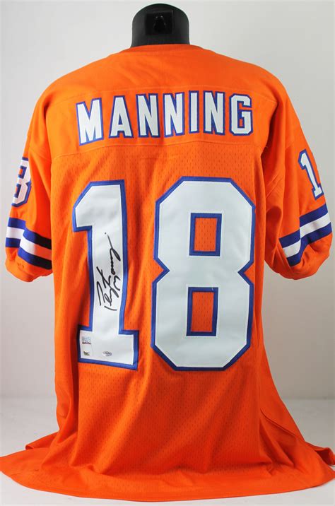 Lot Detail - Peyton Manning Signed Denver Broncos Jersey (Mounted ...