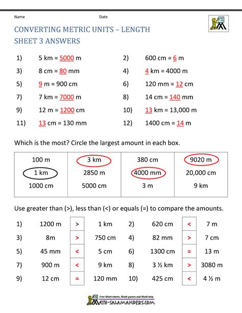 Metric Conversion Worksheet - Worksheets Library