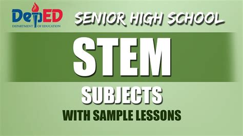 STEM Subjects for Grade 11 and Grade 12 | Complete List of STEM Specialized Subjects | DepEd ...