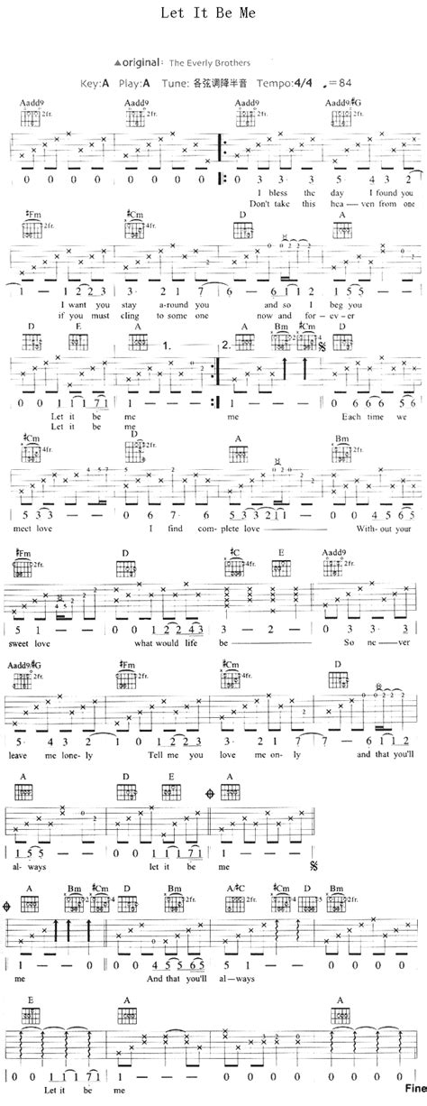 Let It Be Me by Elvis Presley The King The Hillbilly Cat Guitar Tabs Chords Sheet Music Free ...