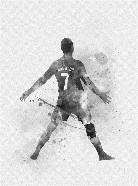 Cristiano Ronaldo Black and White Mixed Media by My Inspiration - Fine ...