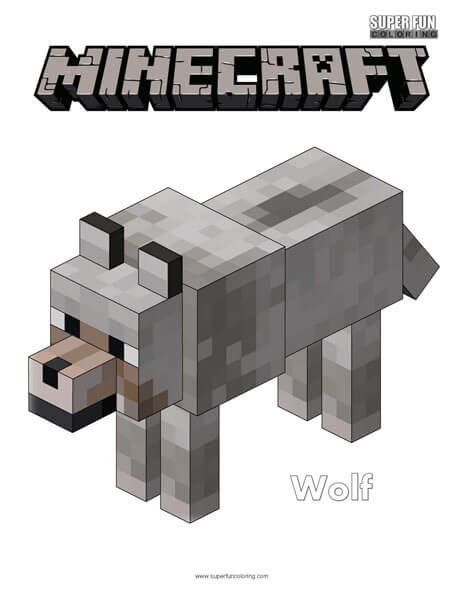 Wolf Minecraft Coloring - Super Fun Coloring