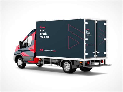 Transit Box Delivery Truck Mockups PSD | Plantillas PSD gratuitas