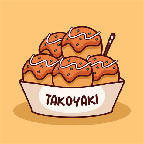 cute takoyaki illustration in flat design 15594116 Vector Art at Vecteezy