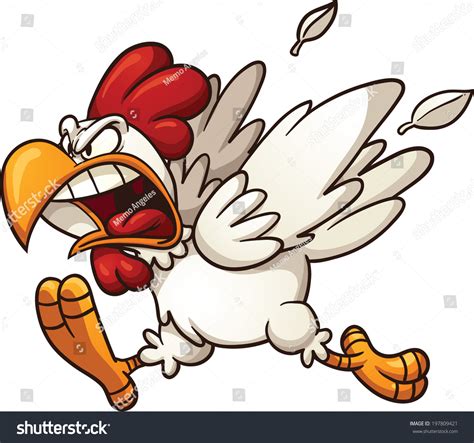 Pollo de caricatura enojado. Ilustración de: vector de stock (libre de regalías) 197809421 ...