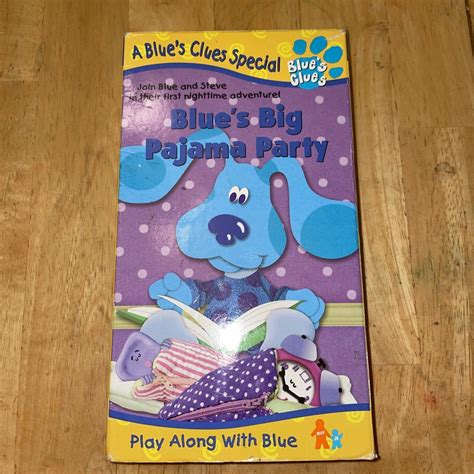 Blues Clues Blue’s Big Pajama Party VHS 1999 Orange Tape Vintage RARE ...