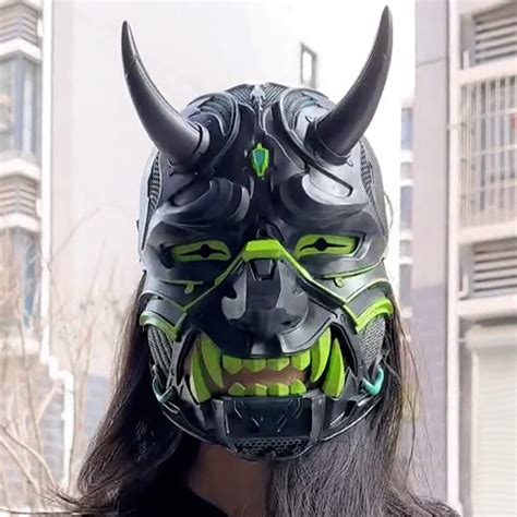 Cyberpunk Oni Mask - Japanse Hannya Futuristic Kabuki Style Mask