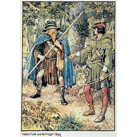 Gilbert Robin Hood. Nrobin Hood And The Beggar Spy. Illustration By Walter Crane For 'Robin Hood ...