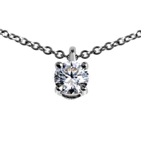 Tiffany & Co. Platinum Diamond Solitaire Pendant Necklace | eBay