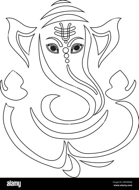 Lord ganesha vector illustration, Ganesh chaturthi, Ganesh outline icon in , Ganesh ji,greeting ...