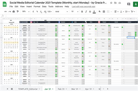 Content Plan Template Google Sheets