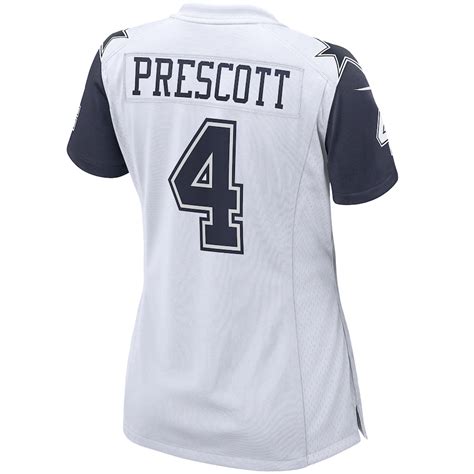 Women's Dallas Cowboys Dak Prescott Nike White Alternate Game Jersey