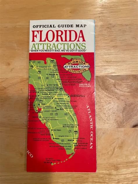 OFFICIAL GUIDE MAP Florida FL Attractions Travel Brochure Pamphlet 1980's $1.00 - PicClick