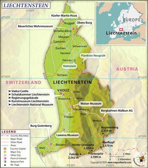 Liechtenstein Map | Map of Liechtenstein | Collection of Liechtenstein Maps