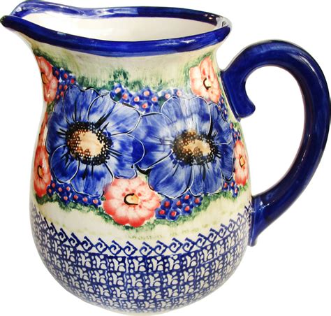 Boleslawiec Polish Pottery UNIKAT 2L Pitcher Water or Milk Jug"Isabell – Home of Polish Pottery