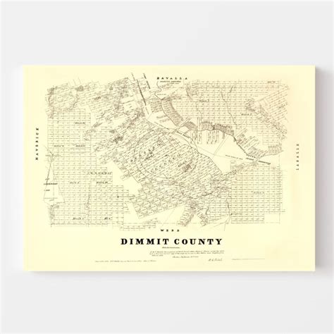 Vintage Map of Dimmit County, Texas 1879 by Ted's Vintage Art