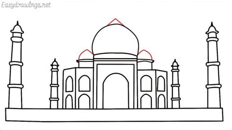 How to draw a taj mahal step by step for beginners | Taj mahal drawing, Taj mahal sketch, Taj mahal