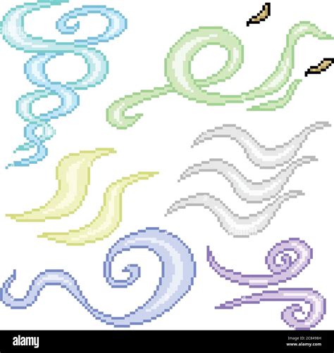 pixel art set isolated gust wind symbol Stock Vector Image & Art - Alamy