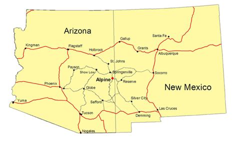 Arizona New Mexico Map | World Map 07