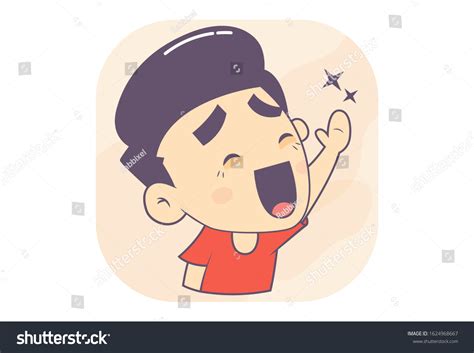 Vector Cartoon Illustration Boy Singing Isolated Stock Vector (Royalty ...