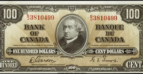 Canadian 100 Dollar Bill 1937|World Banknotes & Coins Pictures | Old ...