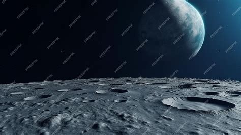 Premium AI Image | The lunar surface as seen from a moon rover