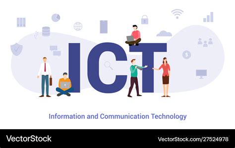 Ict information and communication technology Vector Image