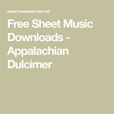 Free Sheet Music Downloads - Appalachian Dulcimer | Dulcimer, Dulcimer ...