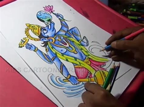 How To Draw Lord Vishnu Easy Step By Step I will be drawing using ...