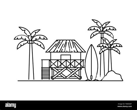 silhouette of wooden house on the beach Stock Vector Image & Art - Alamy