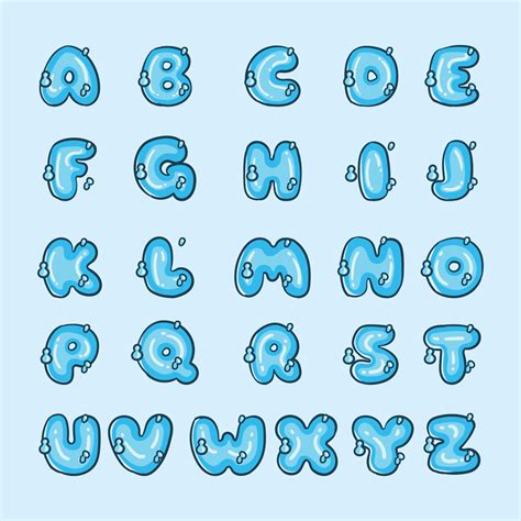 Water Alphabet 214860 Vector Art at Vecteezy