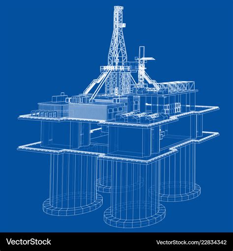 Offshore oil rig drilling platform concept Vector Image