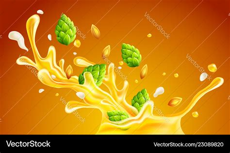 Beer with hops and seeds Royalty Free Vector Image